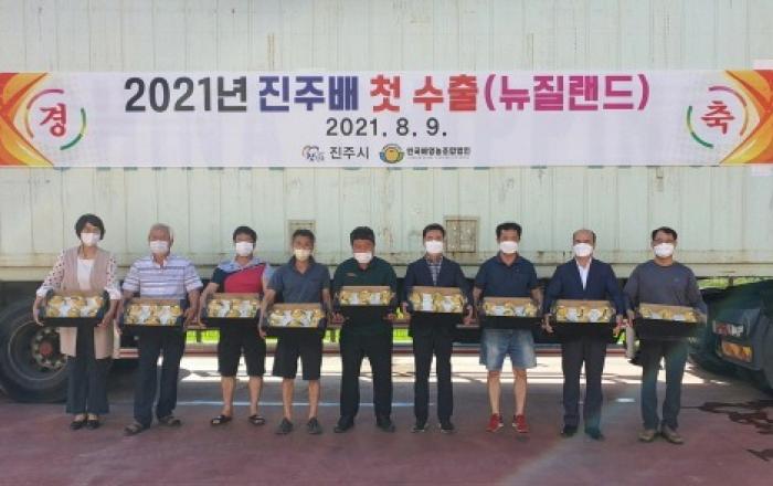 진주산 '햇배' 뉴질랜드 올해 첫 수출