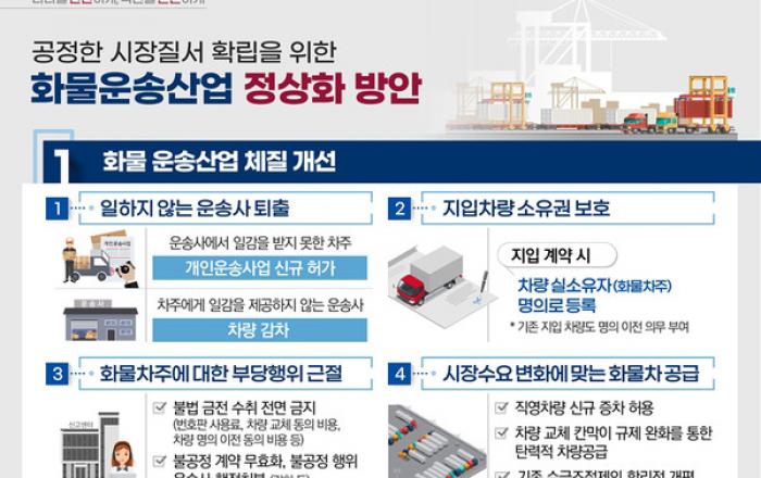 안전운임제 전면 개편 '표준운임제' 도입...지입전문회사는 퇴출