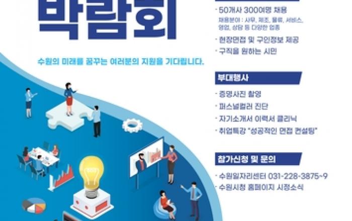 '2023 수원시 일자리박람회' 개최, 302명 채용