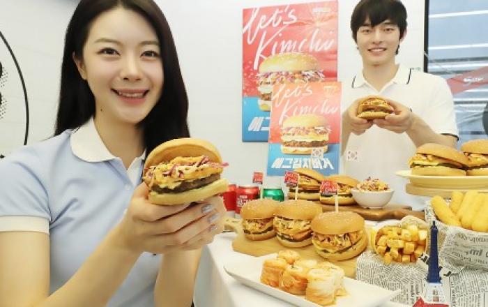 “노브랜드 버거 김치버거 먹으며 대한민국을 응원하세요!”