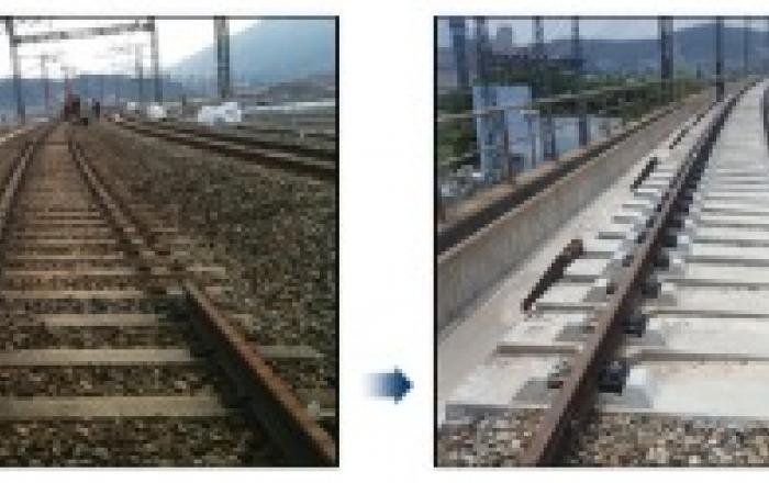 철도연, 세계 최초로 개발한 교량용 급속경화궤도 공법 교통신기술 획득
