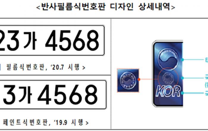7월부터 반사필름식 자동차번호판 도입…위·변조 방지