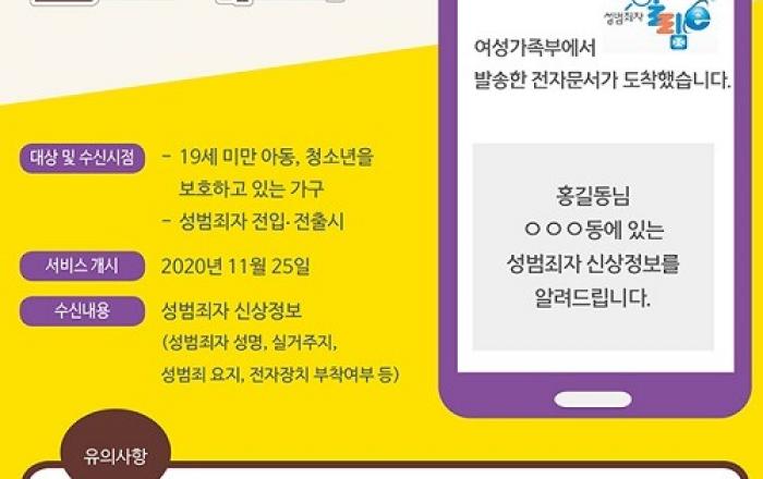 여가부, 우리 동네 성범죄자 신상정보, ‘카톡’으로 확인 가능